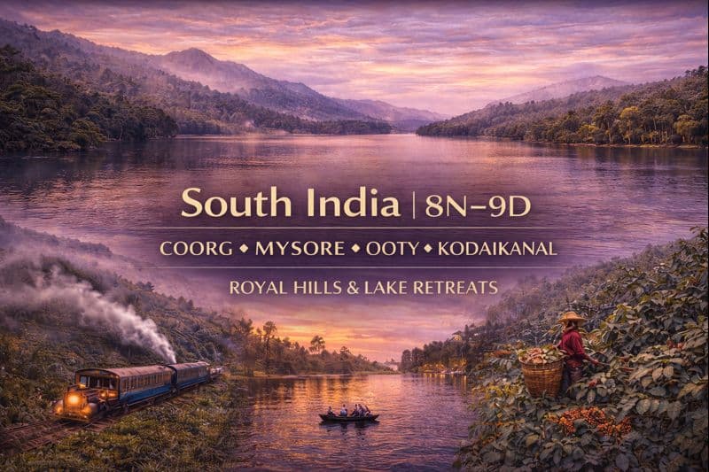 COORG ✦ MYSORE ✦ OOTY ✦ KODAIKANAL ROYAL HILLS & LAKE RETREATS