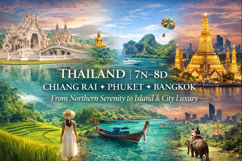 CHIANG RAI ✦ PHUKET ✦ BANGKOK From Northern Serenity to Island & City…