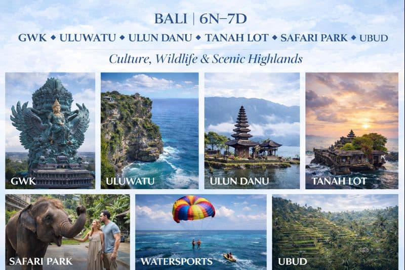 GWK ✦ ULUWATU ✦ ULUN DANU ✦ TANAH LOT ✦ SAFARI PARK ✦ UBUD Culture, W…