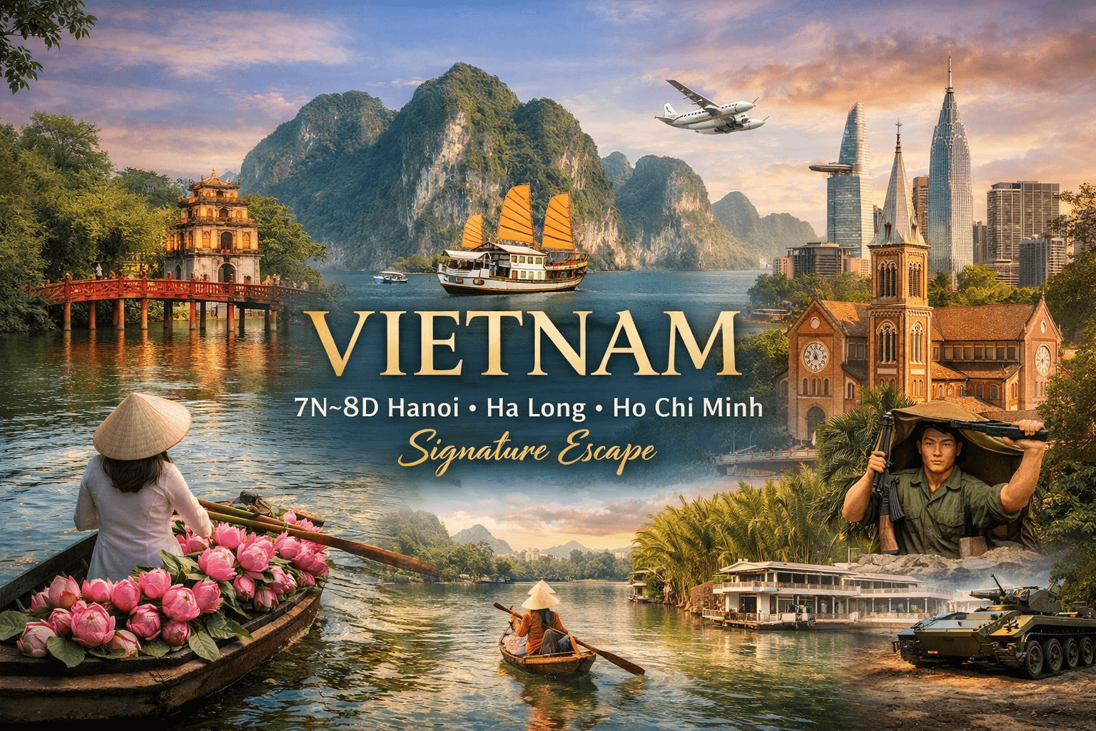 7N–8D Hanoi • Ha Long • Ho Chi Minh Signature Escape
