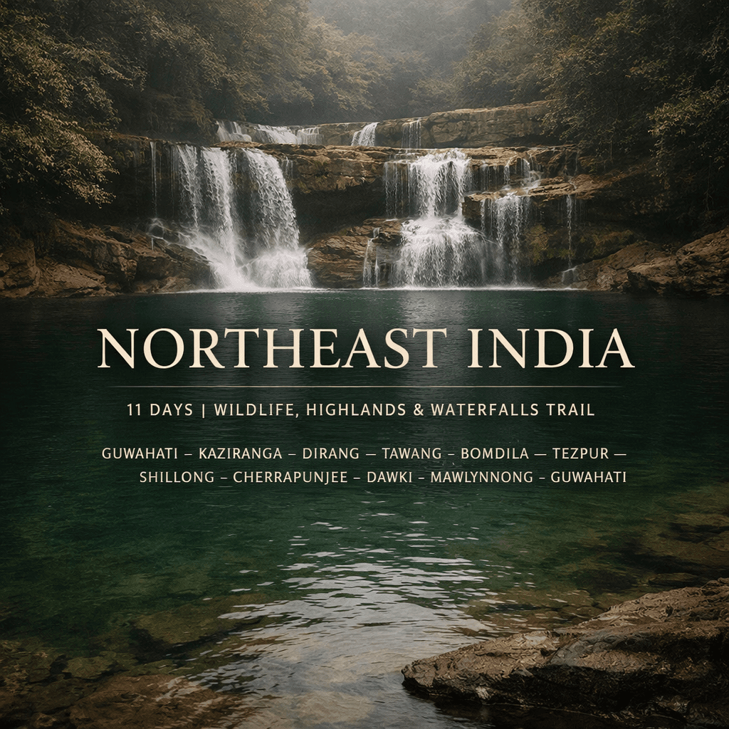WILDLIFE, HIGHLANDS & WATERFALLS TRAIL · GUWAHATI – KAZIRANGA – DIRAN…