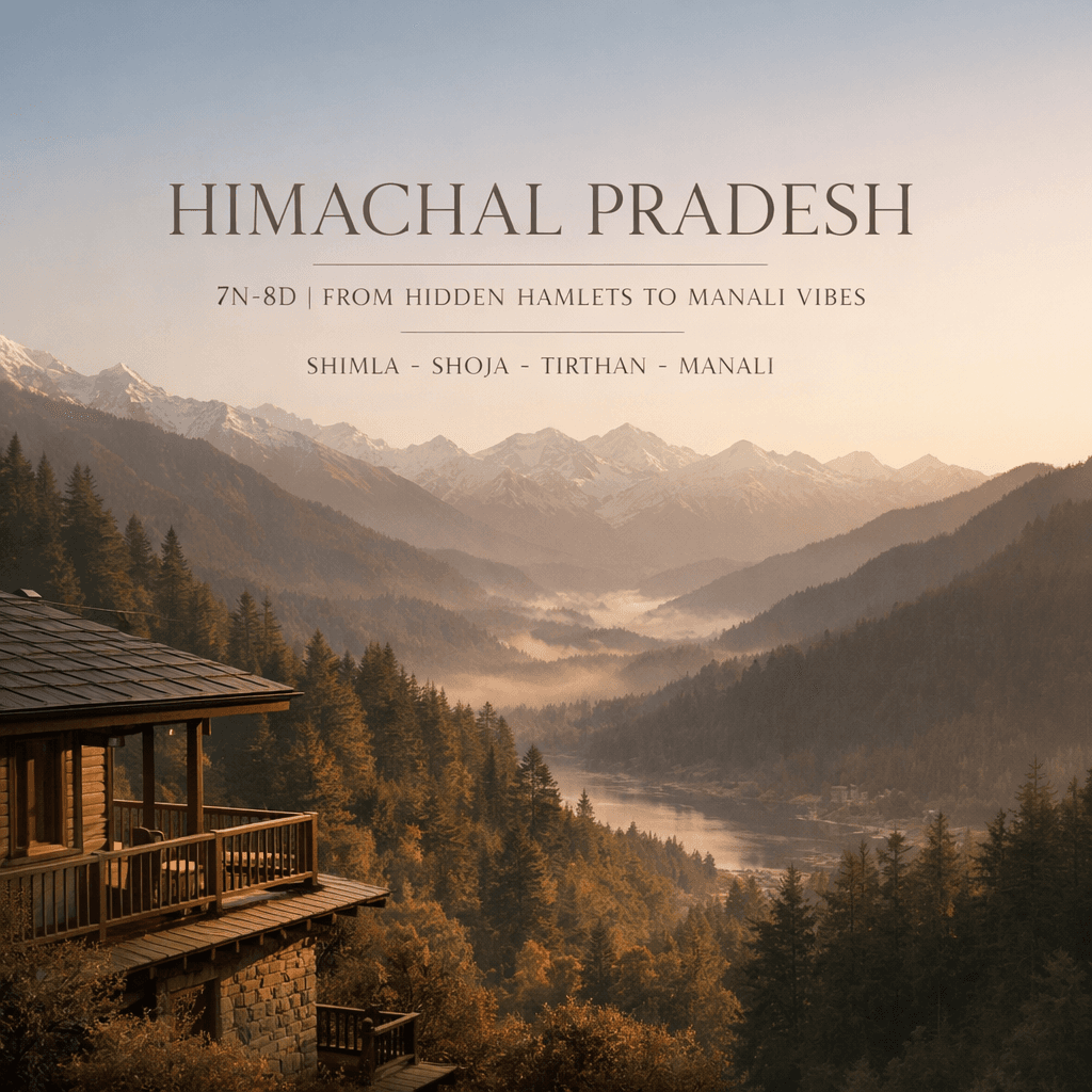 FROM HIDDEN HAMLETS TO MANALI VIBES · SHIMLA – SHOJA – TIRTHAN – MANALI